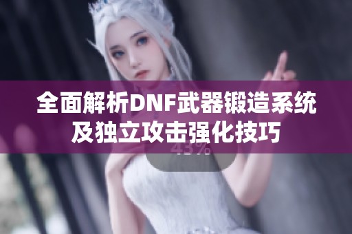 全面解析DNF武器锻造系统及独立攻击强化技巧