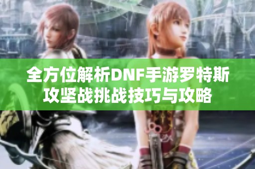 全方位解析DNF手游罗特斯攻坚战挑战技巧与攻略