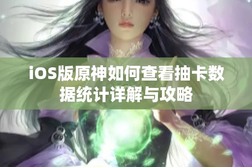 iOS版原神如何查看抽卡数据统计详解与攻略