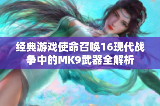 经典游戏使命召唤16现代战争中的MK9武器全解析