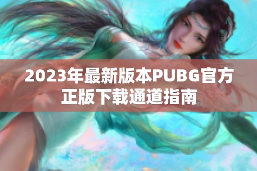 2023年最新版本PUBG官方正版下载通道指南