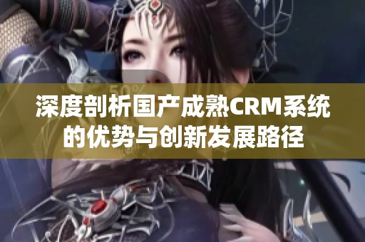 深度剖析国产成熟CRM系统的优势与创新发展路径