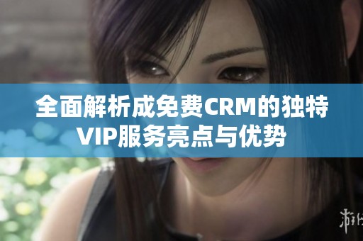 全面解析成免费CRM的独特VIP服务亮点与优势