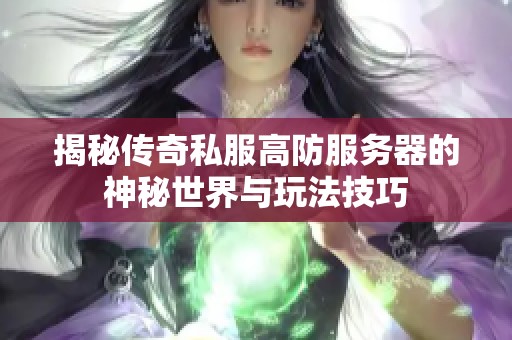 揭秘传奇私服高防服务器的神秘世界与玩法技巧