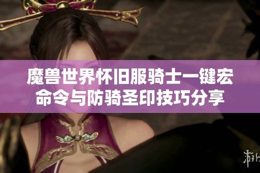 魔兽世界怀旧服骑士一键宏命令与防骑圣印技巧分享