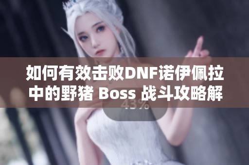 如何有效击败DNF诺伊佩拉中的野猪 Boss 战斗攻略解析