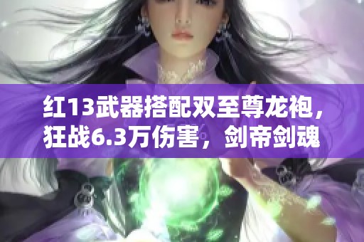 红13武器搭配双至尊龙袍，狂战6.3万伤害，剑帝剑魂女大枪一同来袭