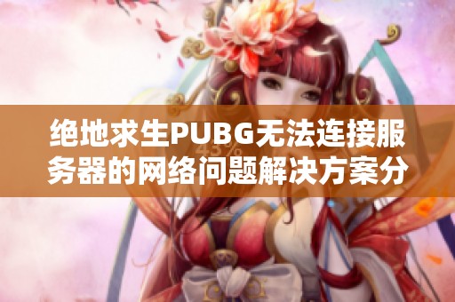 绝地求生PUBG无法连接服务器的网络问题解决方案分享