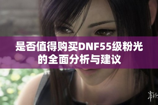 是否值得购买DNF55级粉光的全面分析与建议