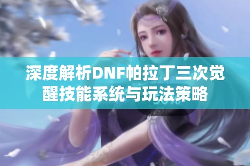 深度解析DNF帕拉丁三次觉醒技能系统与玩法策略